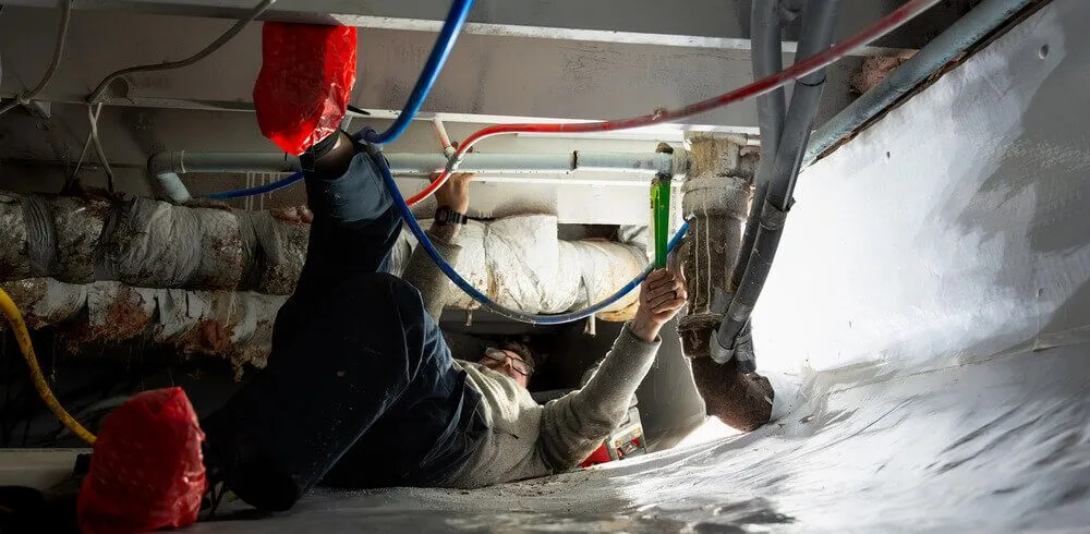 Arnold & Sons Technician performing a plumbing repair