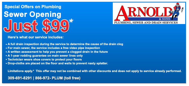 Sewer opening special - Plumbing, sewer, & drain services in Peoria IL